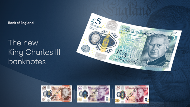 Банк Англии представил банкноты с портретом Карла III